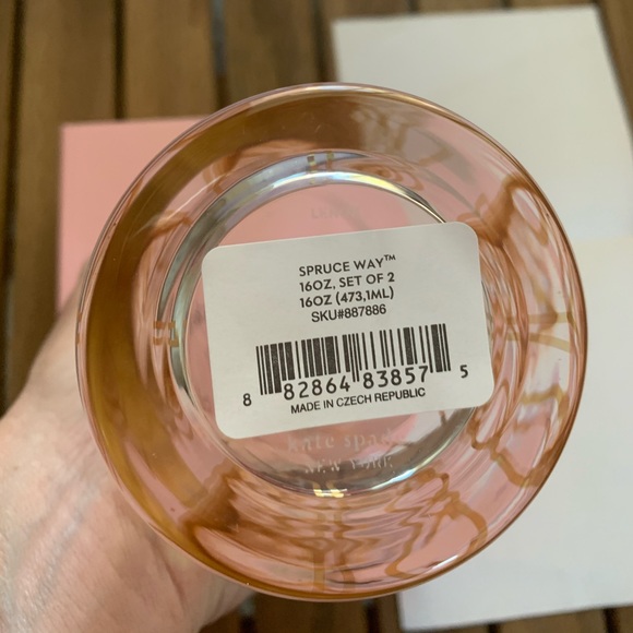 🎄Kate Spade ♠️ Spruce Way 16oz Glasses (2) - Picture 3 of 4
